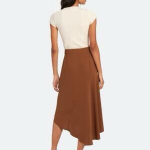 $350 Like new VINCE PALO SANTO ALTO Brown Women's Skirt (A-symmetrical) 0